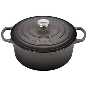 Enameled Cast Iron 5.5 Qt. Round French Oven Oyster