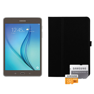 Galaxy Tab A 8.0 Smoky Titanium w/ Book Cover and 32GB MicroSD