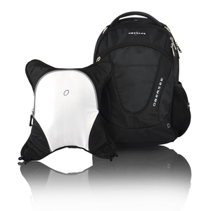 Obersee Oslo Diaper Bag Backpack with Detachable Cooler, Black/White