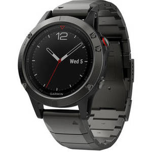 fenix 5 Sapphire Edition Multi-Sport Training GPS Watch (Slate Gray, Metal Band)