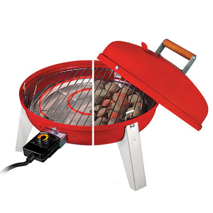 Lock N Go Wherever Electric/Charcoal Grill Red