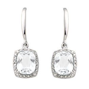 Diamond & White Topaz Earrings