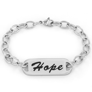 West Coast Jewelry Stainless Steel Bracelet Inspirational "Hope" ID Bracelet