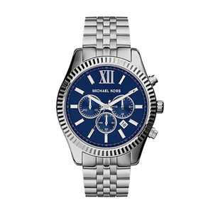 Mens Lexington Silver-Tone SS Chronograph Watch Blue Dial