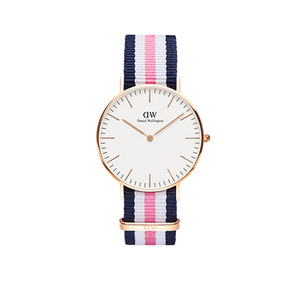 Classic Southampton Womens 36mm Rose Gold Case w/ Pink/White/Blue NATO Strap