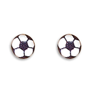5mm Soccer Ball Sterling Silver Stud Earrings