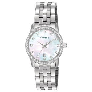 Womens Quartz Diamond Watch Mother-of-Pearl Dial