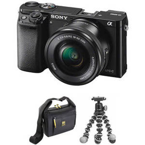 Alpha a6000 Mirrorless Digital Camera with 16-50mm Lens Travel Photography Kit (Black)