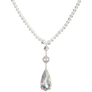 Lita Swarovski Crystal Faceted &quot;Y&quot; Necklace With Sterling Silver Chain, 16&quot; + 2&quot; Extender