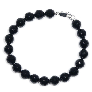 Lita Sterling Silver Faceted Black Onyx Knotted Bracelet