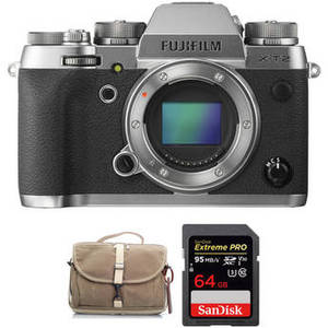X-T2 Mirrorless Digital Camera and 64GB SD Card Kit (Graphite Silver Body)