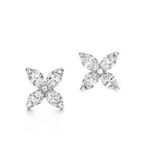 14K White Gold 1.00 ct.TDW Marquise-cut 4-stone Diamond Studs Earrings (G-H,SI1-SI2)