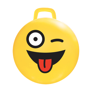 MegaFun USA 15-inch Yellow Emoji Hop Hop Bouncer - #Crazy