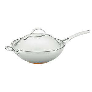 12.5" Nouvelle Copper Stainless Steel Covered Stir Fry