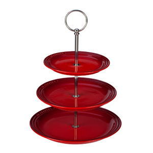 3-Tier Stoneware Stand Cherry