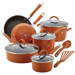 Cucina 12pc Porcelain Cookware Set Pumpkin Orange