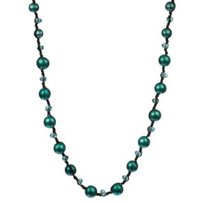Lita Genuine Freshwater Pearl and Glass Bead Necklace,16"