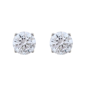 Sterling Silver 9mm Round Cubic Zirconia Stud Earrings