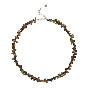 Genuine Smokey Quartz Briolette Sterling Silver 16"+2" extender Necklace