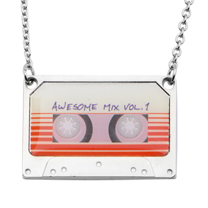 Marvel Women's Steel Guardians of the Galaxy Mix Tape Pendant, 18"