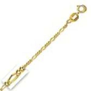14k Yellow Gold 10 Inch  1.3 mm Figaro Chain Anklet - O Ring Clasp