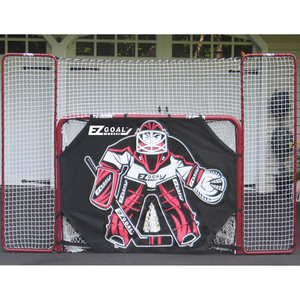 EZ Goal Folding 6' x 4' Pro Hockey Goal with Backstop, Shooter Tutor, and Pocket Targets