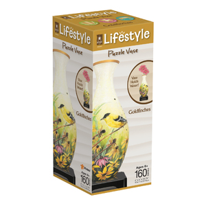 Bepuzzled Lifestyle 3D Puzzle Vase - Goldfinches: 160 Pcs