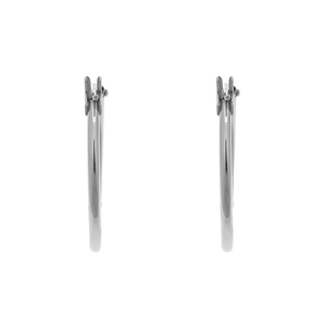 14K White Gold 18mm Snap Hoop Earrings