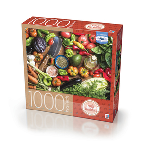 Milton Bradley Premium Blue Board Jigsaw Puzzle - Fresh Vegetables: 1000 Pcs