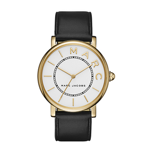 Ladies Roxy Black Leather Strap Watch White Dial