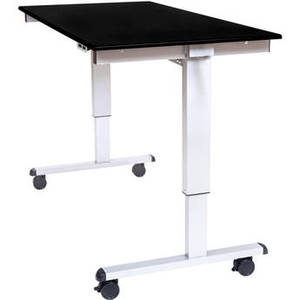 60" Electric Standing Desk (Black Oak, Silver Frame)