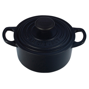 Enameled Cast Iron 1/3 Qt Mini Cocotte Matte Black