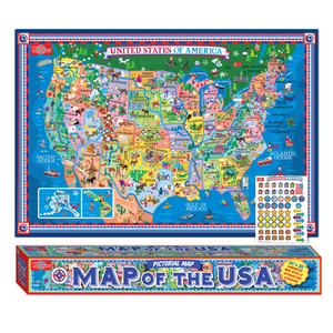 TS Shure Pictorial Map Of The U.S.A. Laminated Poster With Stickers