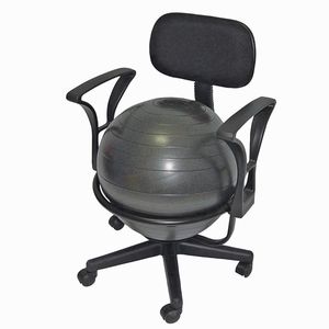 CanDo® Ball Chair - Metal - Mobile - with Back - with Arms - with 18" Ball