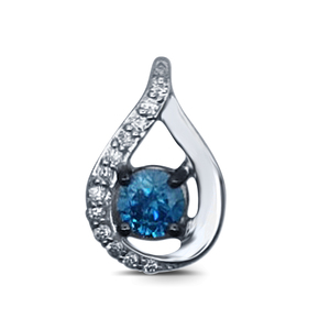 10K White Gold 1/2Ctw Sol Plus Pear Pendant