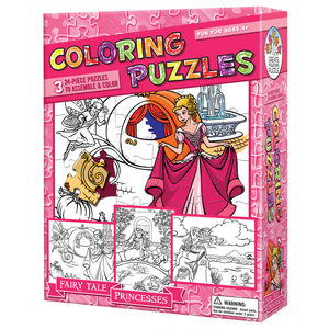 Outset Media Coloring Puzzles - Fairy Tale Princesses: 24 Pcs