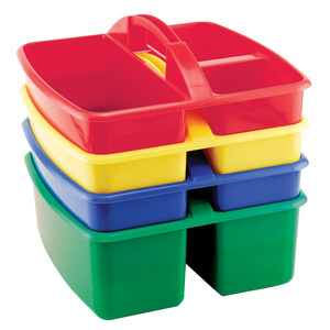 ECR4Kids Art Storage Small Caddy Pack, 3 Compartments, 4/Pkg