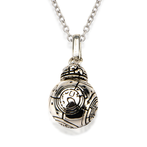 Star Wars Episode VII Women's 925 Sterling Silver BB-8 Droid Pendant, 18"