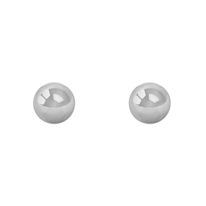 14K White Gold 7mm High Polish Ball Stud Earrings