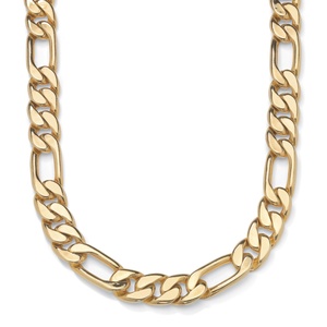 PalmBeach Jewelry Men's Figaro-Link Chain in Yellow Gold Tone 30"