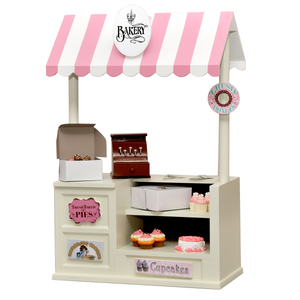 The Queen's Treasures Complete 18 inch Doll Bakery Shoppe stocked with delicious looking baked goods, "real" bakery boxes, a register and even money!