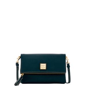 Pebble Grain Foldover Zip Crossbody