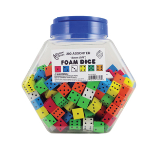 Koplow Games Assorted Color Spot 16Mm Foam Dice, Tub Of 200
