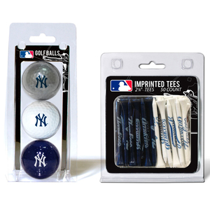 Team Golf New York Yankees 3 Ball and 50 Tee Jar Set