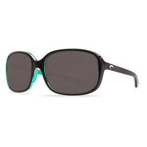Ladies Riverton Shiny Black & Kiwi Sunglasses w/ Coper Silver 580P Lens
