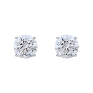 Sterling Silver 8mm Round Cubic Zirconia Stud Earrings