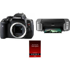 EOS Rebel T6i DSLR Camera Body with Inkjet Printer Kit