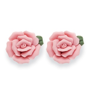 PalmBeach Jewelry Ceramic Rose Stud Earrings