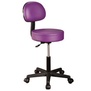 MT Massage  Pneumatic Rolling Massage Stool with Backrest Purple