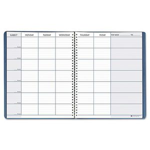 HOD50907 TEACHER'S PLANNER, EMBOSSED SIMULATED LEATHER COVER, 11 X 8-1/2, BLUE